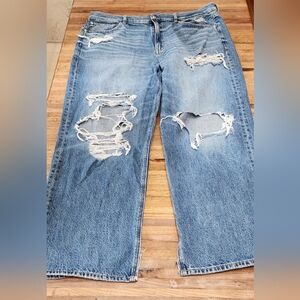 American Eagle baggy straight distressed jeans